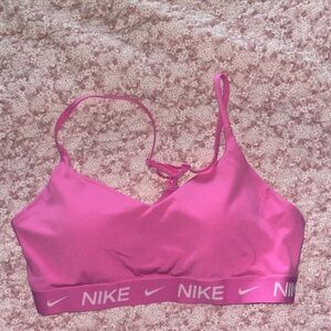 Nike Hot Pink Logo Elastic Sports Bralette